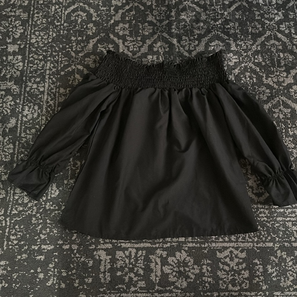 Elegant Black Off-Shoulder Top with Bow Detail
